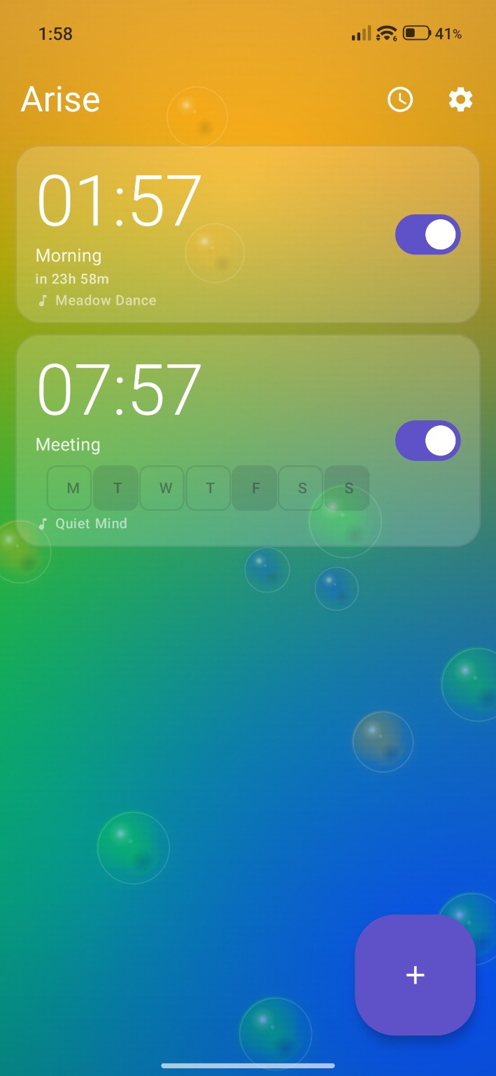Arise home screen